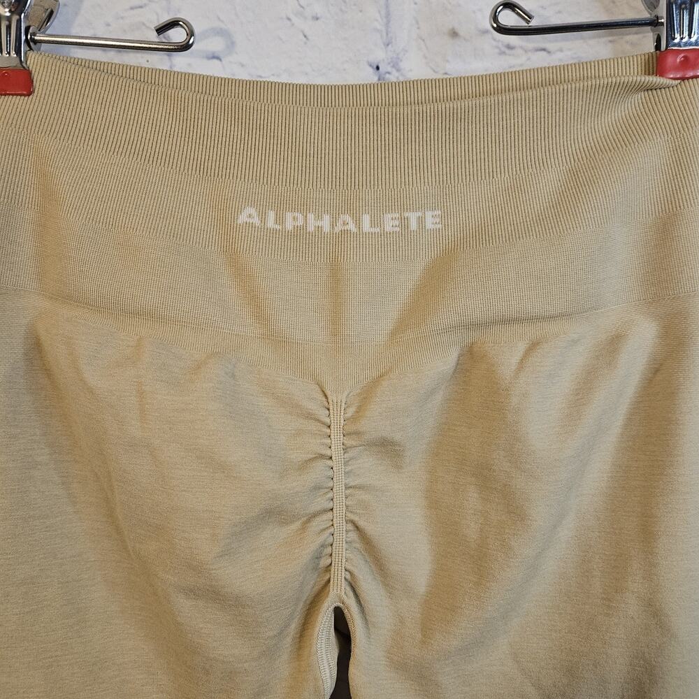 Alphalete Leggings Womens Medium Beige Seamless Ankle Yoga Gym Pants - Picture 4 of 6